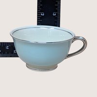 1962 Nancy Prentiss Blue Twilight Fine China Tea Cup and Saucer Set of 6