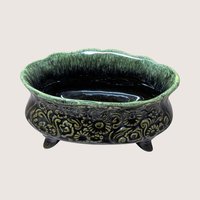 1960s Hull Pottery B32 Floral Footed Planter