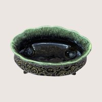 1960s Hull Pottery B32 Floral Footed Planter