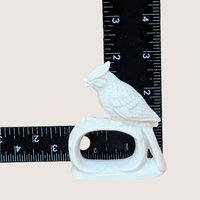 1960s Ardalt Japan White Cardinal Napkin Rings Set of 8