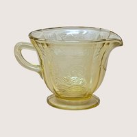 1930s Federal Glass Madrid Pattern Sugar Bowl and Creamer Set