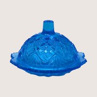 1960s Westmoreland Thumbelina Blue Toy Sugar Creamer and Butter Set