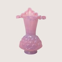 1960s Fenton Jacqueline Plum Opalescent Jack in the Pulpit Tulip Vase 