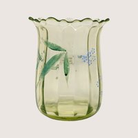 1900s Beaumont Glass Uranium Glass Floral Vase EAPG 
