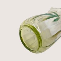 1900s Beaumont Glass Uranium Glass Floral Vase EAPG 