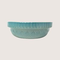 1990s Coche Portugal Stoneware Bowl Teal Blue Serving Dish