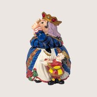 1990s Fitz and Floyd Ceramic Cookie Jar Queen of Hearts