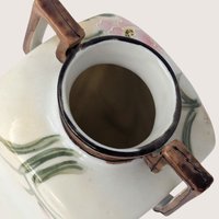 Antique Nippon Floral Porcelain Hand Painted Two Handle Urn Vase 