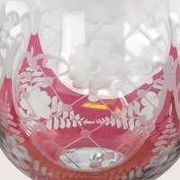 1960s Bohemian Cranberry Glass Wine Goblet Set with Gold Rim