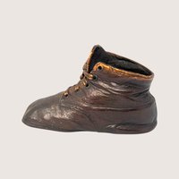 1950s Vintage Bronze Clad Baby Shoe Sculptural Metal Paperweight