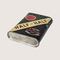EMPTY 1950s Half and Half Tobacco Tin Pocket Can Vintage Advertising