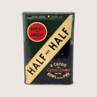 EMPTY 1950s Half and Half Tobacco Tin Pocket Can Vintage Advertising