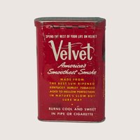EMPTY 1950s Velvet Pipe Cigarette Tobacco Tin Pocket Can Vintage Advertising