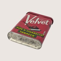 EMPTY 1950s Velvet Pipe Cigarette Tobacco Tin Pocket Can Vintage Advertising