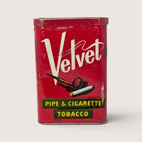 EMPTY 1950s Velvet Pipe Cigarette Tobacco Tin Pocket Can Vintage Advertising