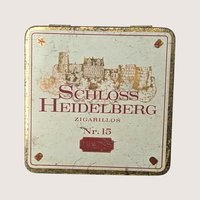 EMPTY 1960s Schloss Heidelberg Zigarillos Tin German Advertising Bruns Nr 15