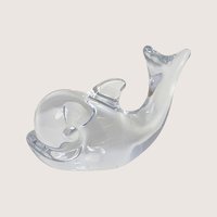 1970s Daum Nancy Glass Minimalist Style Whale Figurine