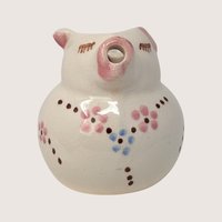 1950s Ceramic Pig Creamer with Floral Accent 