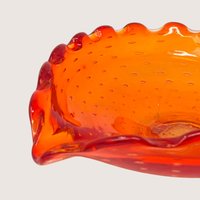 1960s Murano Glass Amberina Orange Ashtray