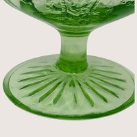 1930 Hocking Glass Cameo Green Depression Glass Sherbet Glasses Set of 8