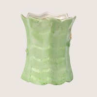 1920s Floral Ceramic Toothpick Holder Rose with Gold Accent