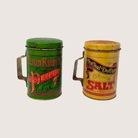1960s Elton Kirby Percival Duffin Tin Salt Pepper Shakers 