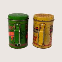 1960s Elton Kirby Percival Duffin Tin Salt Pepper Shakers 