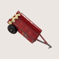 1970s ERTL Red Diecast Manure Spreader Farm Trailer Toy