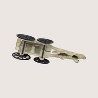 1920s Cast Iron Horse Drawn Ice Cart Toy with Removable Driver