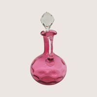 1950s Fenton Cranberry Glass Coin Dot Dot Optic Cruet