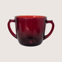 1940s Anchor Hocking Royal Ruby Creamer Open Sugar Service Set