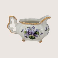 1950s Napco Porcelain Violet Cream and Sugar Set 