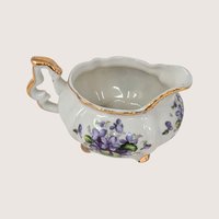 1950s Napco Porcelain Violet Cream and Sugar Set 