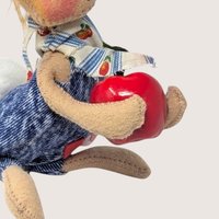 1995 Annalee Felt Fabric Country Boy Bunny Figurine