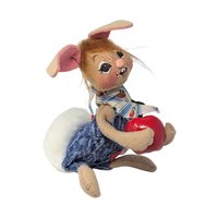 1990s Annalee Country Boy Bunny – Holiday Figurine Spring Decor