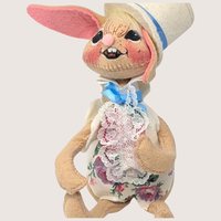 1993 Annalee Felt Fabric Easter Bunny Figurine