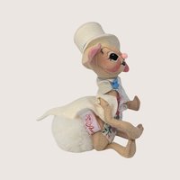 1993 Annalee Felt Fabric Easter Bunny Figurine
