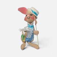 1996 Annalee Felt Fabric Easter Bunny Figurine
