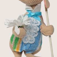 1996 Annalee Felt Fabric Easter Bunny Figurine