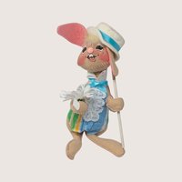 1996 Annalee Felt Fabric Easter Bunny Figurine