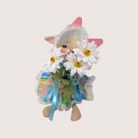 1996 Annalee Felt Fabric Easter Bunny Figurine