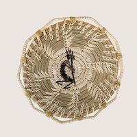 1970s Coiled Pine Needle Basket Plate