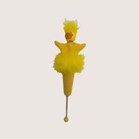 1970s Handmade Felt Duck Stick Puppet Vintage Folk Art