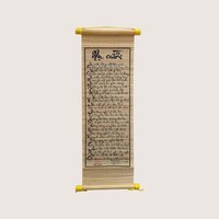 Vintage Vietnamese Bamboo Scroll Set Calligraphy Wall Art