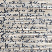 Vintage Vietnamese Bamboo Scroll Set Calligraphy Wall Art