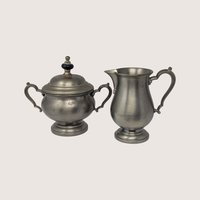 Vintage Oneida Heirloom Pewter Mid-Century Coffee Service