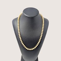 1960s Vintage Faux Pearl Rhinestone Clasp Necklace