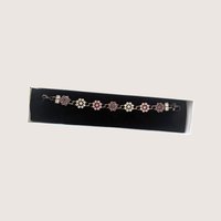 Vintage 2000s Rhinestone Floral Charm Bracelet Heartfelt Collection