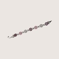 Vintage 2000s Rhinestone Floral Charm Bracelet Heartfelt Collection