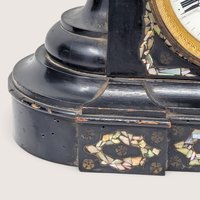 1880s Japy Freres Mother of Pearl Mantel Clock